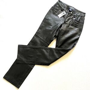 NWT Gap Y2K Black Leather Boot Cut Pants - Sz 1